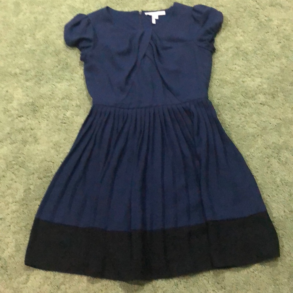 Midnight blue and black knee length dress